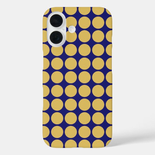 モダン金ゴールドドット真夜中の青の色プレーンユニーク Case-Mate iPhoneケース (裏面)