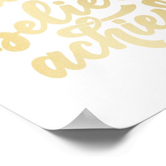 モダン金ゴールドドリー信じムが達成すやる気を起こさせるる ポスター (角)