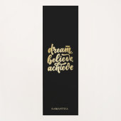 モダン金ゴールドドリー信じムが達成すやる気を起こさせるる ヨガマット (正面)