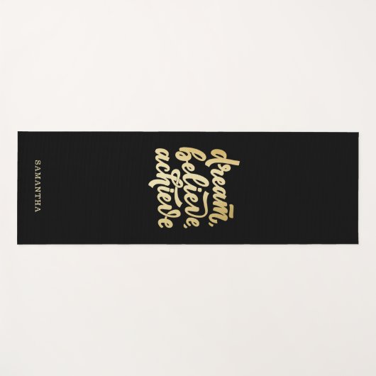 モダン金ゴールドドリー信じムが達成すやる気を起こさせるる ヨガマット (正面(横))