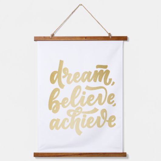モダン金ゴールドドリー信じムが達成すやる気を起こさせるる 吊り下げ型タペストリー (正面2)