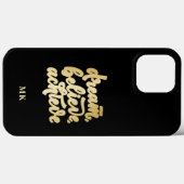 モダン金ゴールドドリー信じムが達成すやる気を起こさせるる Case-Mate iPhoneケース (裏面 (横))