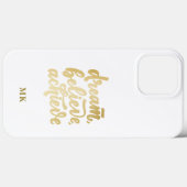 モダン金ゴールドドリー信じムが達成すやる気を起こさせるる Case-Mate iPhoneケース (裏面 (横))