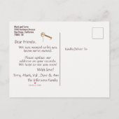 モダン金ゴールドニューホーム新しい鍵移動 案内ポストカード (裏面)