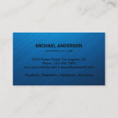 モダン金ゴールドネイビストライプーブルー弁護士弁護士 名刺 (裏面)