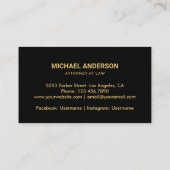 モダン金ゴールドネイビストライプーブルー弁護士弁護士 名刺 (裏面)