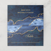 モダン金ゴールドネイビーブルーマーブルアゲ結婚ートのテーブル プレイスカード (外部開封)