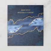 モダン金ゴールドネイビーブルーマーブルアゲ結婚ートのテーブル プレイスカード (外部開封)