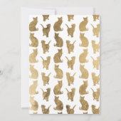 モダン金ゴールドネコパターンブライダルシャワー 招待状 (裏面)
