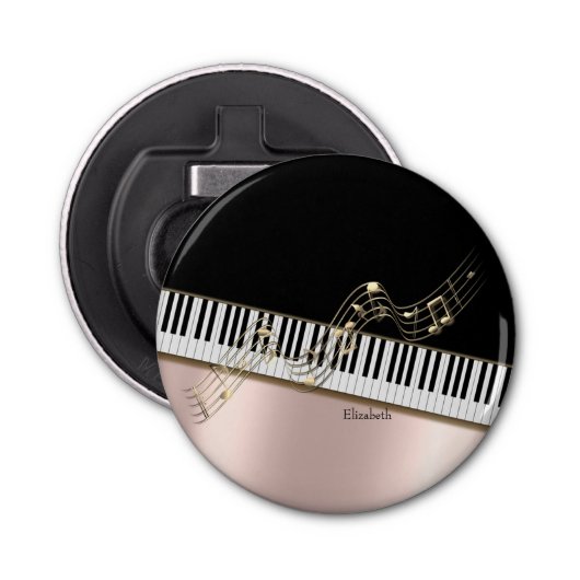 モダン金ゴールドノート、ピアノ鍵バラ金ゴールド 栓抜き (正面)