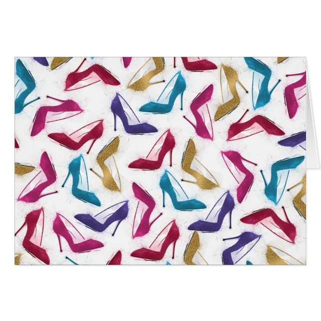 モダン金ゴールドハイヒールの水色 (正面横)