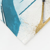 モダン金ゴールドハイヒールの水色 フリースブランケット (角)