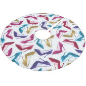 モダン金ゴールドハイヒールの水色 ブラッシュドポリエステルツリースカート (アングル)