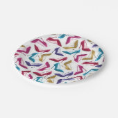 モダン金ゴールドハイヒールの水色 ペーパープレート (アングル)