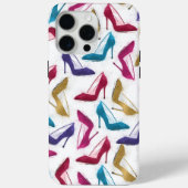 モダン金ゴールドハイヒールシューズ水色 Case-Mate iPhoneケース (裏面)