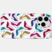モダン金ゴールドハイヒールシューズ水色 Case-Mate iPhoneケース (裏面 (横))