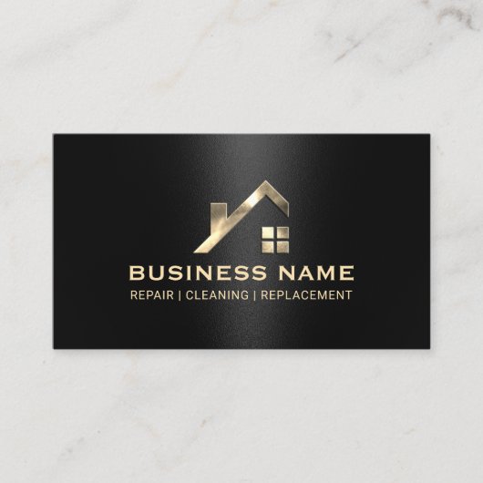 モダン金ゴールドハウスの改修清掃用品 名刺 (正面)