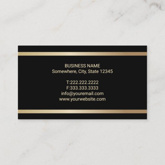 モダン金ゴールドハウスロ実在ゴエテート不動産仲介業者ブラック 名刺 (裏面)