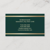 モダン金ゴールドハウス実在エテート不動産仲介業者ダークグリーン 名刺 (裏面)