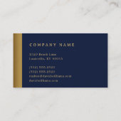 モダン金ゴールドハウス実在ロゴEstate Navy Blue 名刺 (裏面)