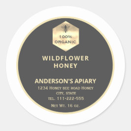 モダン金ゴールドハニビーのハニージャレーベル ラウンドシール