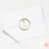 モダン金ゴールドハニビーのハニージャレーベル ラウンドシール (封筒)