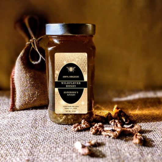 モダン金ゴールドハニビーのハニージャレーベル ラベル