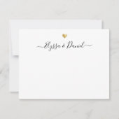 モダン金ゴールドハートありがとうスクリプト名前をカスタムする ノートカード (正面)