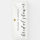 モダン金ゴールドハートブライダルシャワーへようこそ 横断幕 (縦)