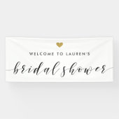 モダン金ゴールドハートブライダルシャワーへようこそ 横断幕 (横)