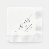 モダン金ゴールドハート結婚応援 縁ありカクテルナプキン (正面)