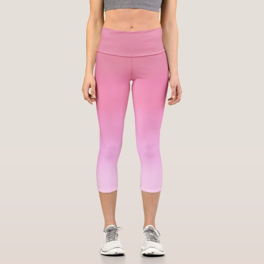 モダン金ゴールドバラおよびピンク勾配 カプリレギンス (正面)