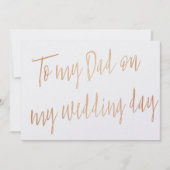 モダン金ゴールドバラ「結婚式の日にパパへ」 カード (正面)