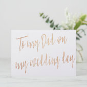 モダン金ゴールドバラ「結婚式の日にパパへ」 カード (スタンド正面)