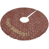 モダン金ゴールドバーガンディ渦巻きパターン追加メッセージ ブラッシュドポリエステルツリースカート (アングル)