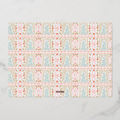 モダン金ゴールドパステル写真クリスマステーマ枠 箔シーズンカード (裏面)