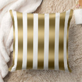 モダン金ゴールドパターストライプンの白い背景 クッション (ブランケット)