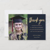 モダン金ゴールドパーソナライズされたグリッター サンキューカード (正面)