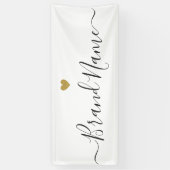 モダン金ゴールドパーソナライズされたハートロゴ名 横断幕 (縦)