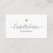 モダン金ゴールドパーソナライズされたハート 名刺 (正面)