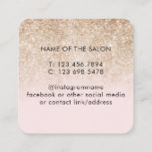 モダン金ゴールドピエレガントンク美しいサロン 予約カード (裏面)
