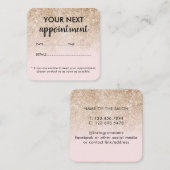 モダン金ゴールドピエレガントンク美しいサロン 予約カード (正面/裏面)