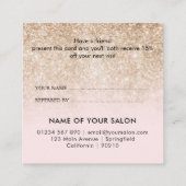 モダン金ゴールドピエレガントンク美しいサロン 紹介カード (裏面)