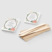 モダン金ゴールドピンク幾何結婚式 プログラム ハンドファン (組立なし)