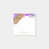 モダン金ゴールドピンク紫色の水色（ばちゃばちゃ）跳ねるシック ポストイット (正面)