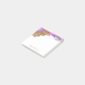 モダン金ゴールドピンク紫色の水色（ばちゃばちゃ）跳ねるシック ポストイット (アングル)