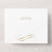 モダン金ゴールドフェイククリスマスツリーファミリーマルチフォト オールインワン招待状 (裏面)