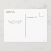 モダン金ゴールドフェイククリスマスツリーファミリーマルチフォト シーズンポストカード (裏面)