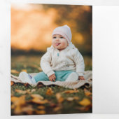 モダン金ゴールドフェイククリスマスツリーファミリーマルチフォト 三つ折りカード (内部最初)