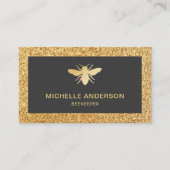 モダン金ゴールドフェイクグリッターハニービービーキーパー 名刺 (正面)